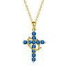 Delicate Rotatable Crown Zircon Cross Pendant Necklace for Women Stainless Steel Chain Birthstone Necklace Jewelry Birthday Gift