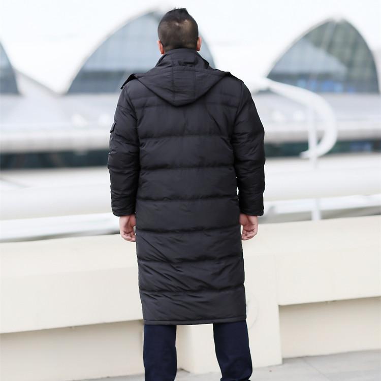 Men's Plus Size Autumn Winter Plush Thick Casual Versatile Stand Up Collar Long Over The Knee Warm Windproof Zipper Jacket Hooded Warm Loose Jacket