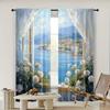 2pc,  Scene Curtain Serenity Sea Versatile Fabric,Without Electricity Holiday Decorations Use for Party Decor