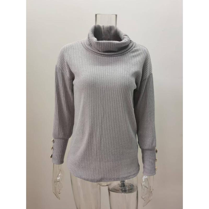 Fall and Winter Women's Caput Mortuum High Neck Knit Sweater