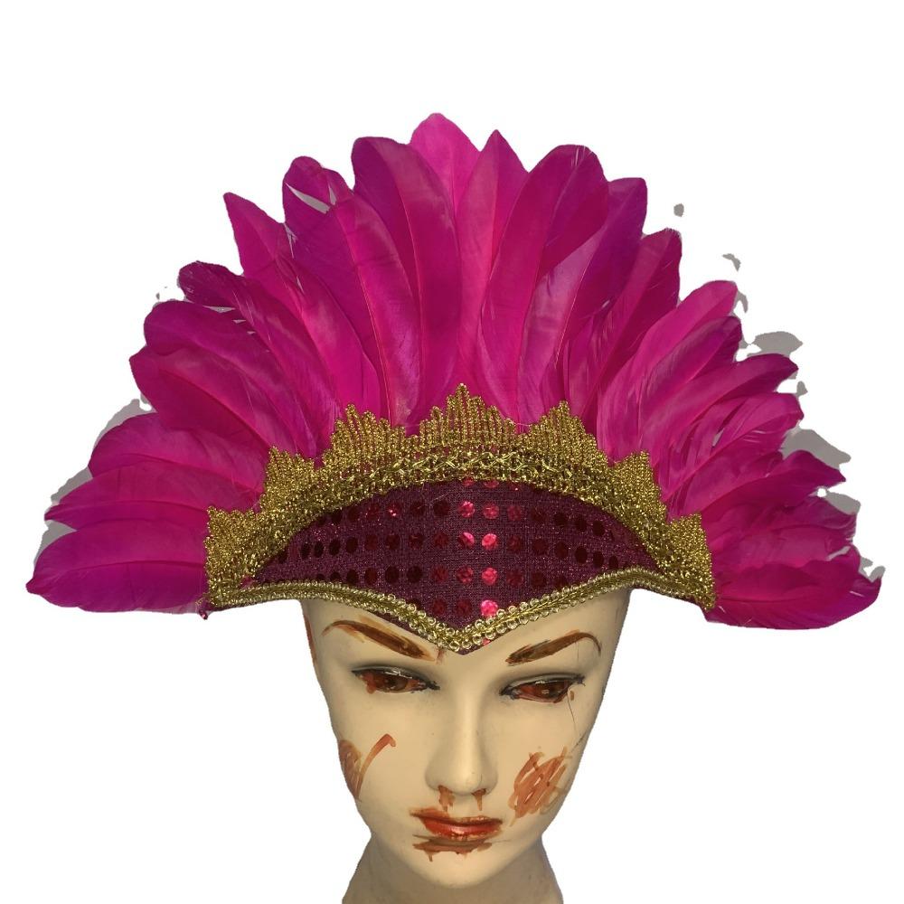 Head-mounted Feather Headdress Hair Band Carnival Costume Headwear Chief Headdress Adult Kids