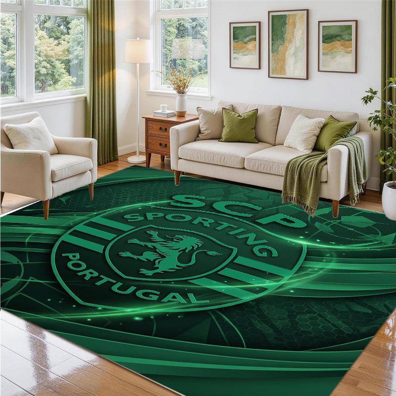 Sporting CP FC Design Crystal Velvet Rug Soft Decorative Mat for Bedroom Entrance
