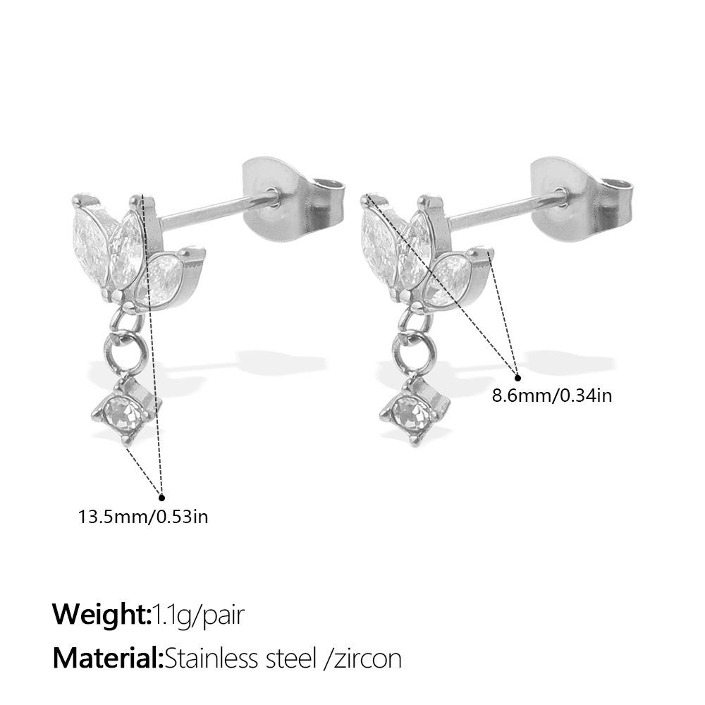 Sweet & Spicy Heart-Shaped Chain Ear Studs: Versatile European & American Cool Girl Style Earrings