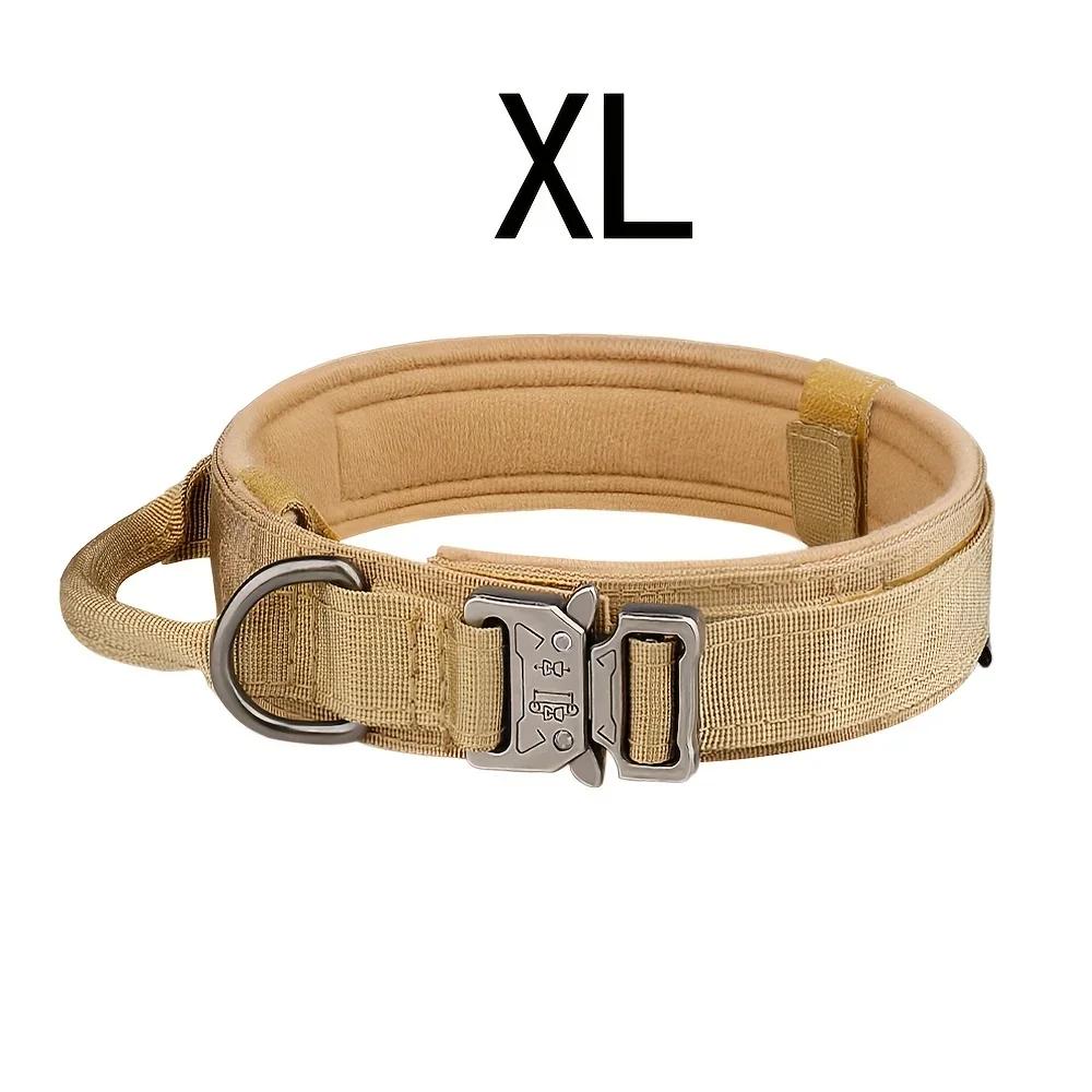 Tactical Hunting Dog Collar Traction Rope Zinc Alloy Imitation Nylon Velcro Adjustable in Size Hunt Accessories