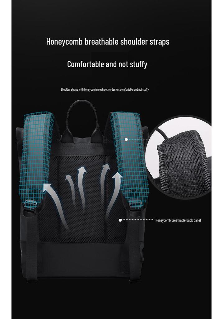 Trendy Waterproof Double Shoulder Backpack - Fashionable, Versatile, Large Capacity for Laptops