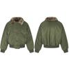 Mens Winter Vintage Flight Jacket Fleece Lined Padded Coat With Fur Collar