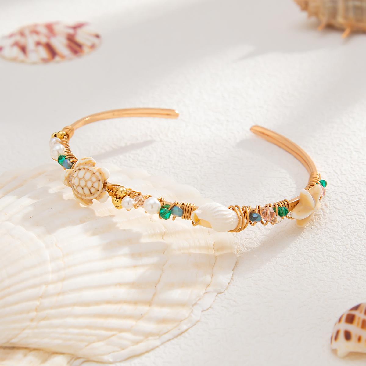 

PuRui Винтажный Имитация Цирконов Открытый Регулируемый Браслет-Манжета Женский Романтичный Черепаха Звезда Маленький Круглый Кольцо Подвеска Циркон Новый