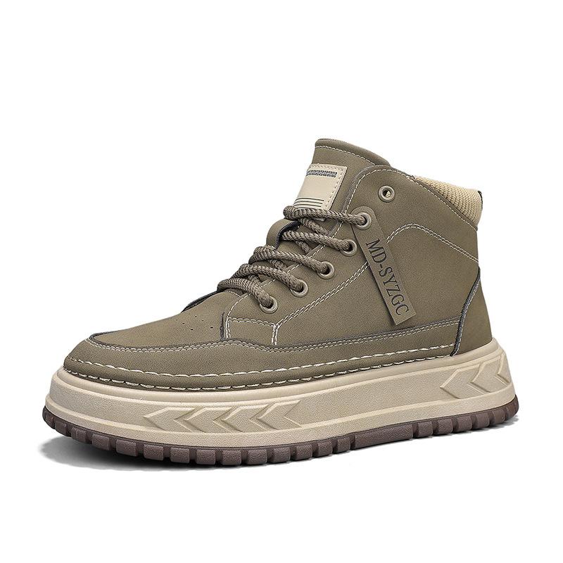 

Осенние и зимние высокие ботинки Martin для улицы с толстой подошвой, увеличивающие рост, повседневные рабочие ботинки, новые мужские трендовые короткие ботинки для походов 44