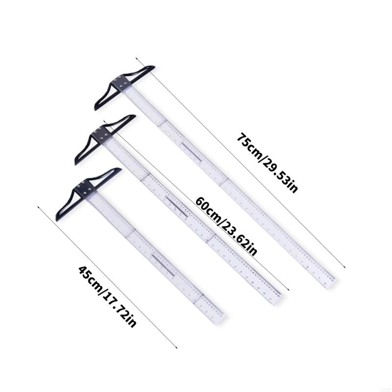 3 Piece Acrylic T Square Rulers Set Detachable T Type For Precise Drafting And Engineering Measurements
