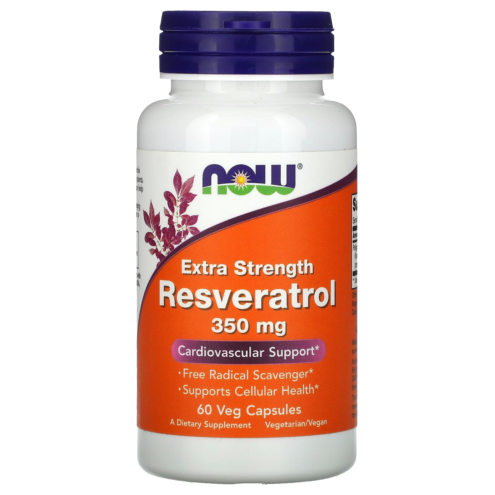 

NOW Foods, Extra Strength Resveratrol, 350 mg, 60 Veggie Capsules