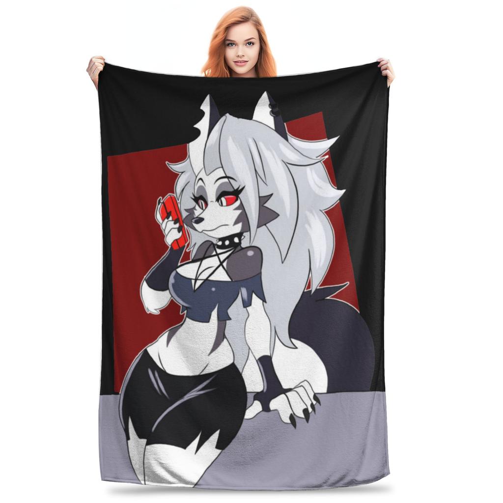 Loona Wolf Flannel Throw Blankets  Blanket for Home Travel Warm Bedroom Quilt
