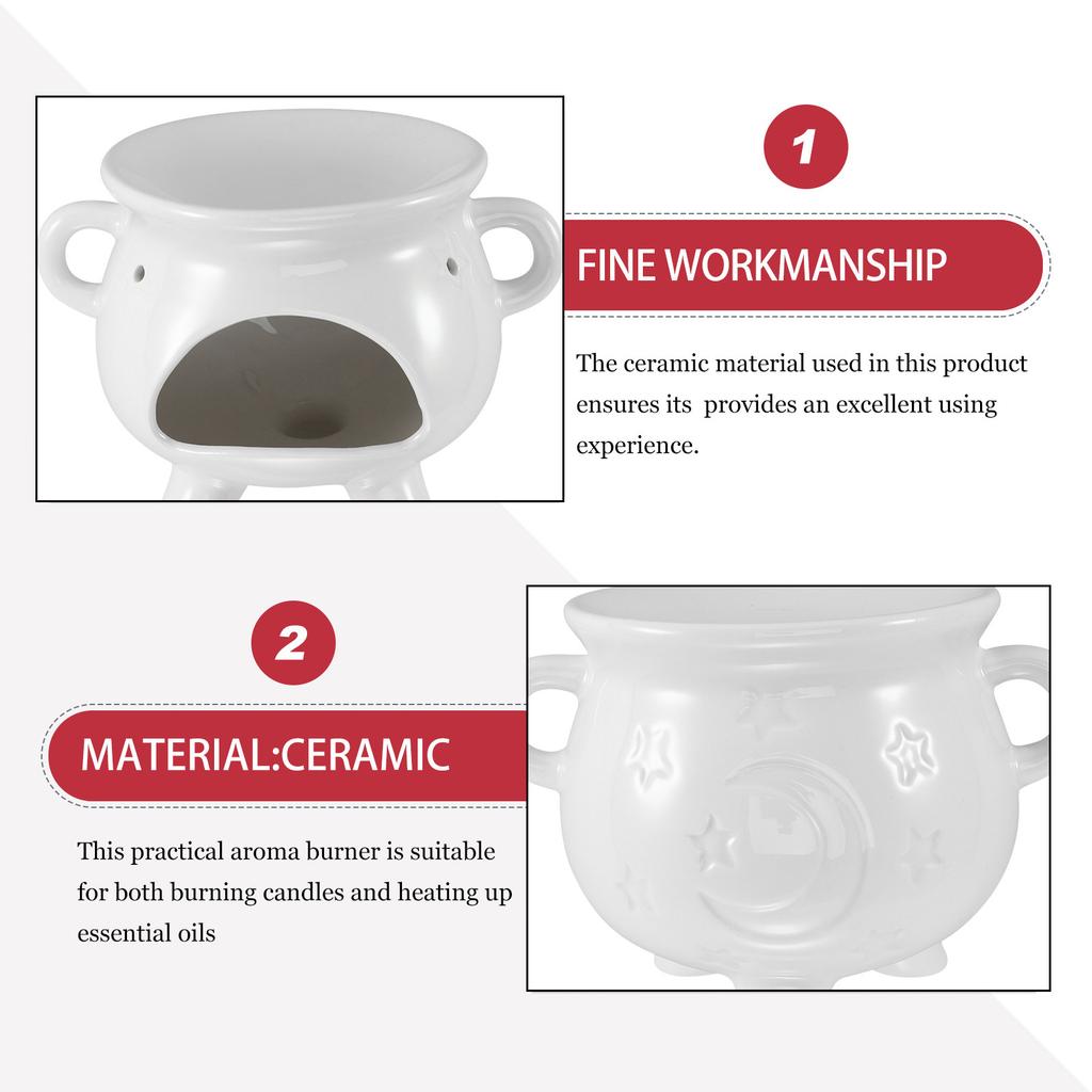 Ceramic Aromatherapy Burner for Essential Oils and Tea Light Candles Elegant Home Office Decorative Oil Warmer Desktop Aroma