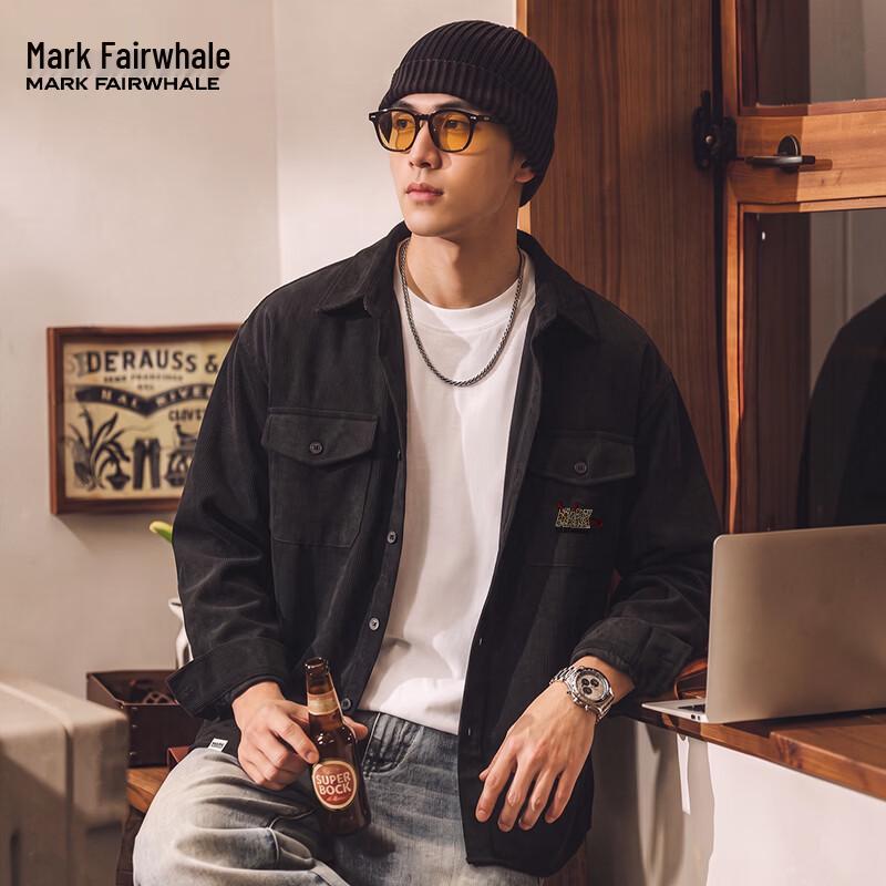 MARK FAIRWHALE Men's Vintage Corduroy Long Sleeve Henley Shirt