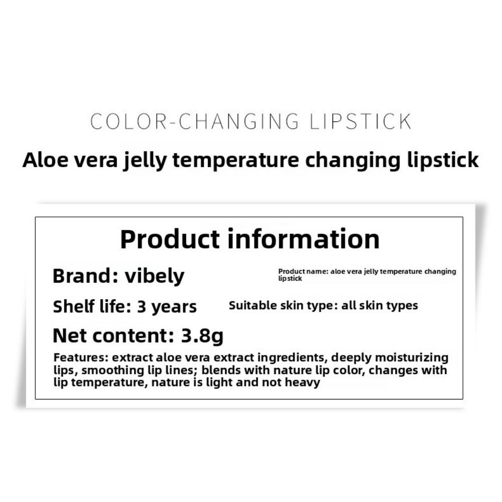 VIBELY Aloe Vera Moisturizing Warm Color Changing Jelly Lipstick Moisturizing Lip Gloss Lip Care Lip Care Lip Balm