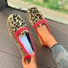 Fashion Pink Leopard Print Moccasins Woman Soft Pebble Sole Loafers Ladies Fashion Horse Hair Slip-on Flat Shoes Plus Size