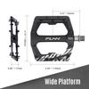 Funn Funndamental Flachpedale Set Breite Plattform Fahrrad Stahlachse BMX/MTB - Pedale, 9/16 Zoll (Schwarz)