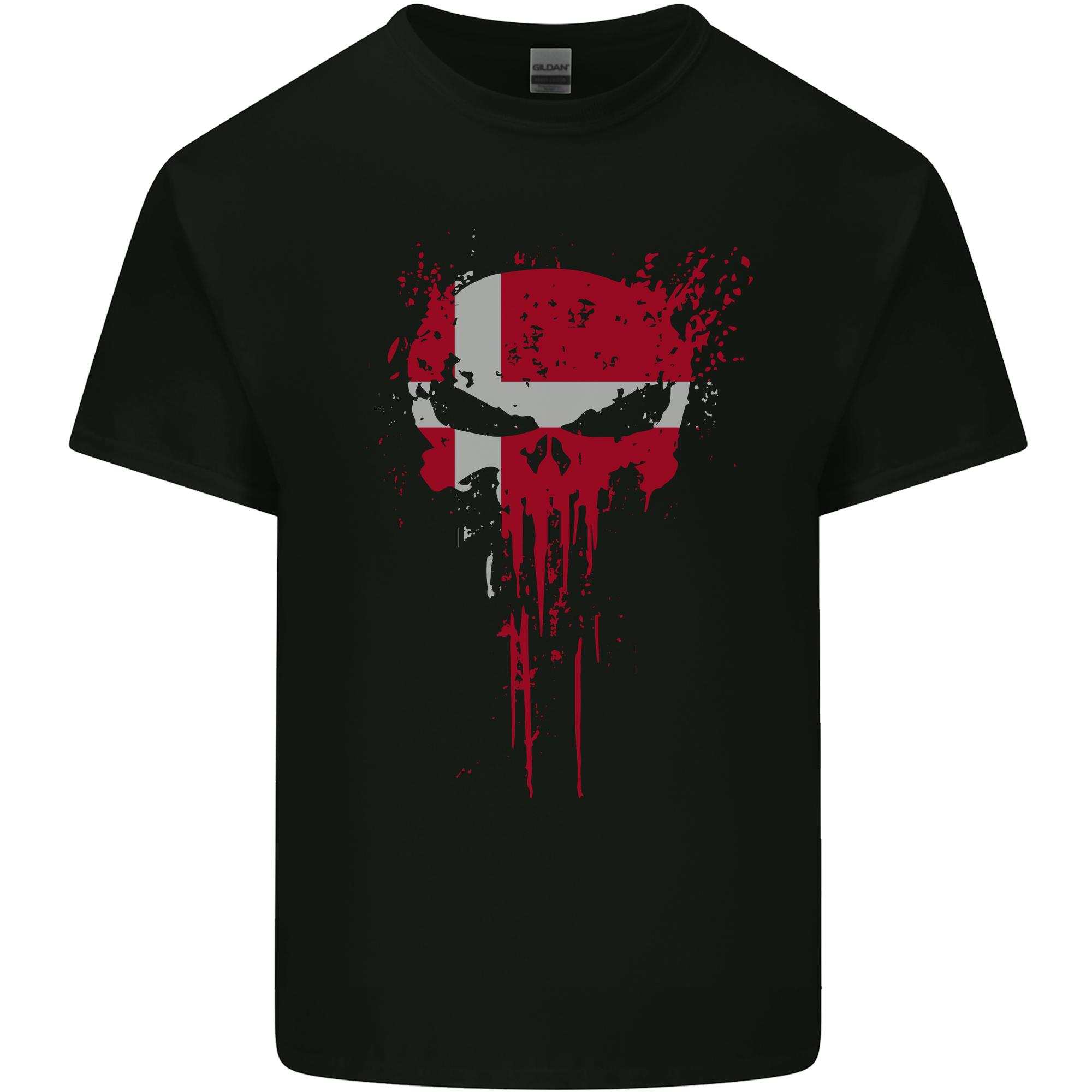 Denmark Skull Gym Training Bodybuilding Unisexs Light Cotton TShirt S