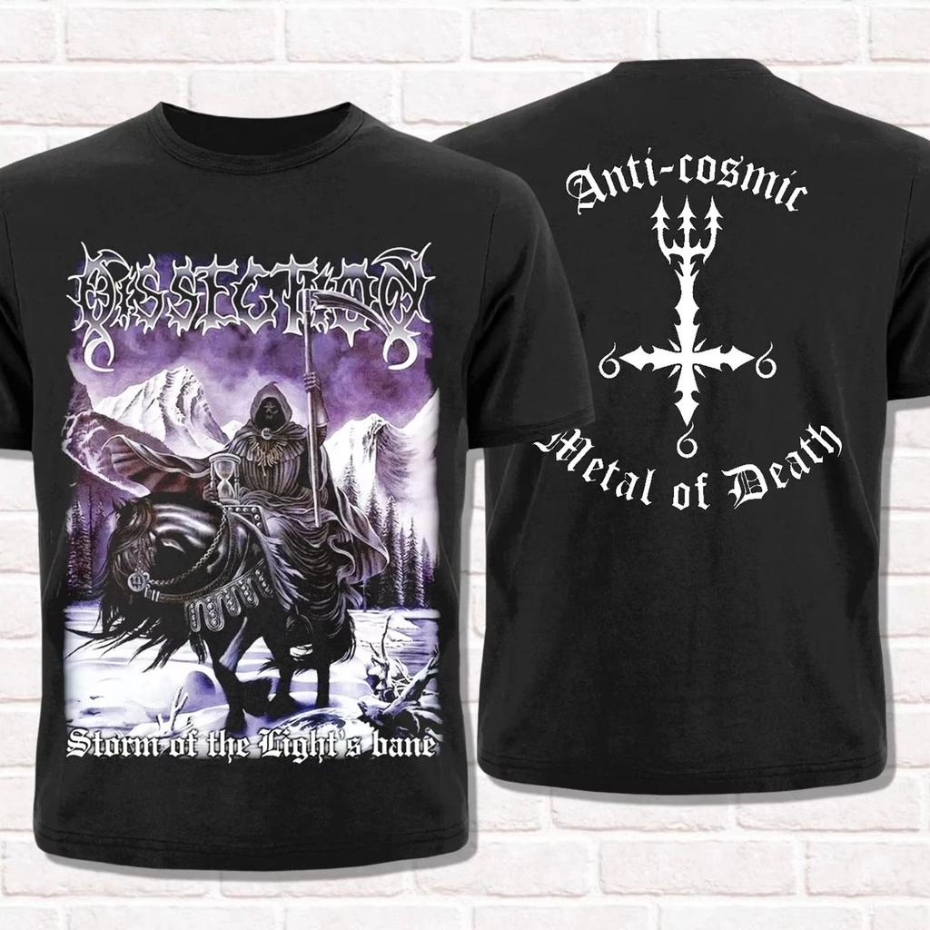 Rock Tops Storm of The Light's Bane 1995 Black Metal Death Metal T-shirts Dissection T-shirt Katoen Hoge Straat Korte Mouw Unisex