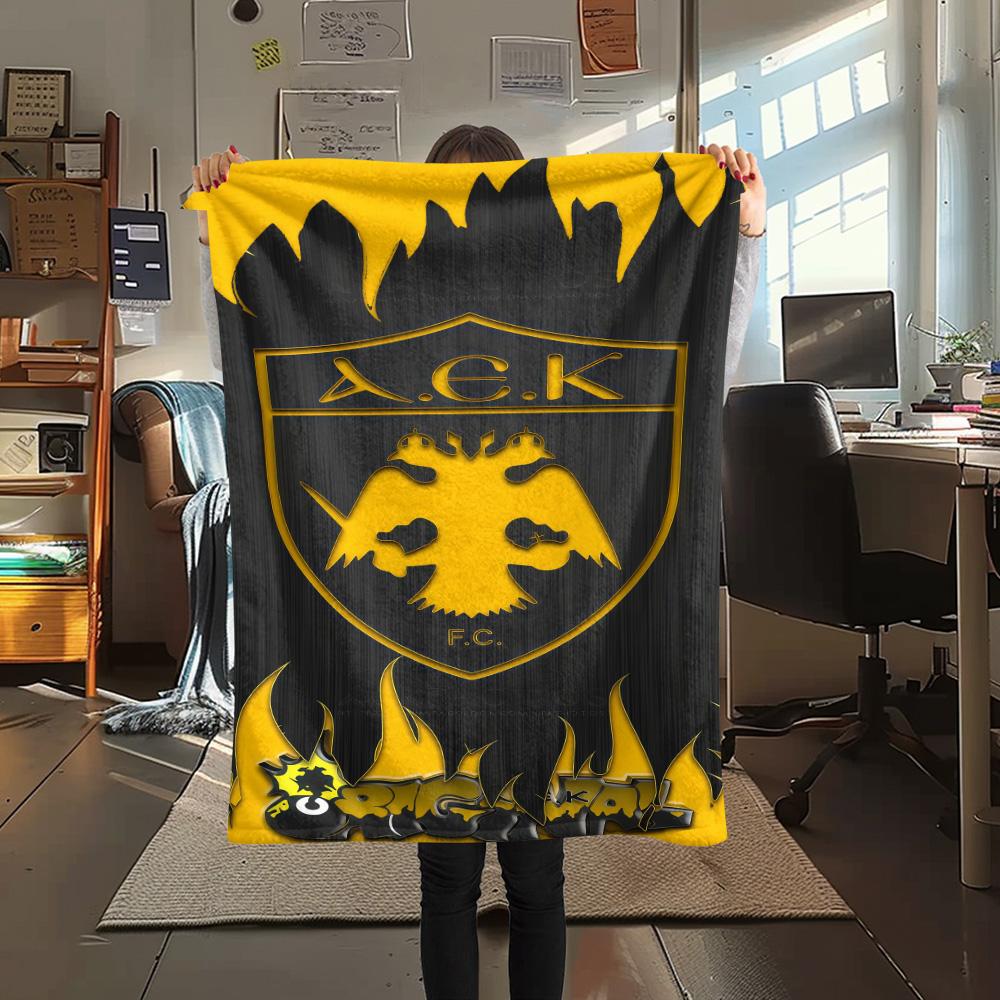 AEK Athens F.C FlAannel Blanket, High quality Comfortable for All Seasons, Home Decor, Warmth and Comfort
