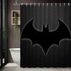 Batman & Harley Quinn Monochrome City Waterproof Shower Curtain, Superhero Bathroom Decor For Fans
