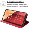 Coque - E.F.CONNECTION - Pour Xiaomi Redmi Note 13 Pro 4G - Souple - Effet cuir rouge - Béquille intégrée