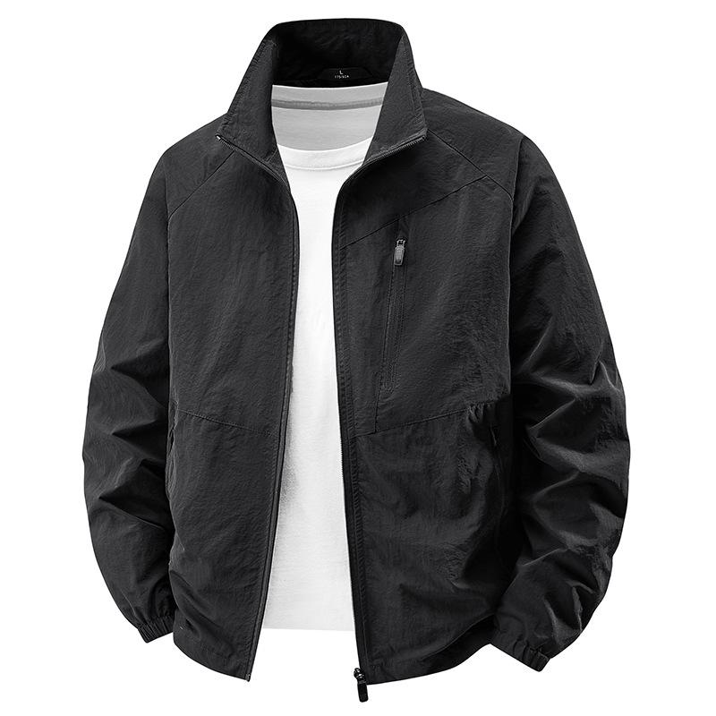 Giacca Casual da Uomo, Giacca con Collo Alto, Top da Lavoro Ampio Taglie Forti