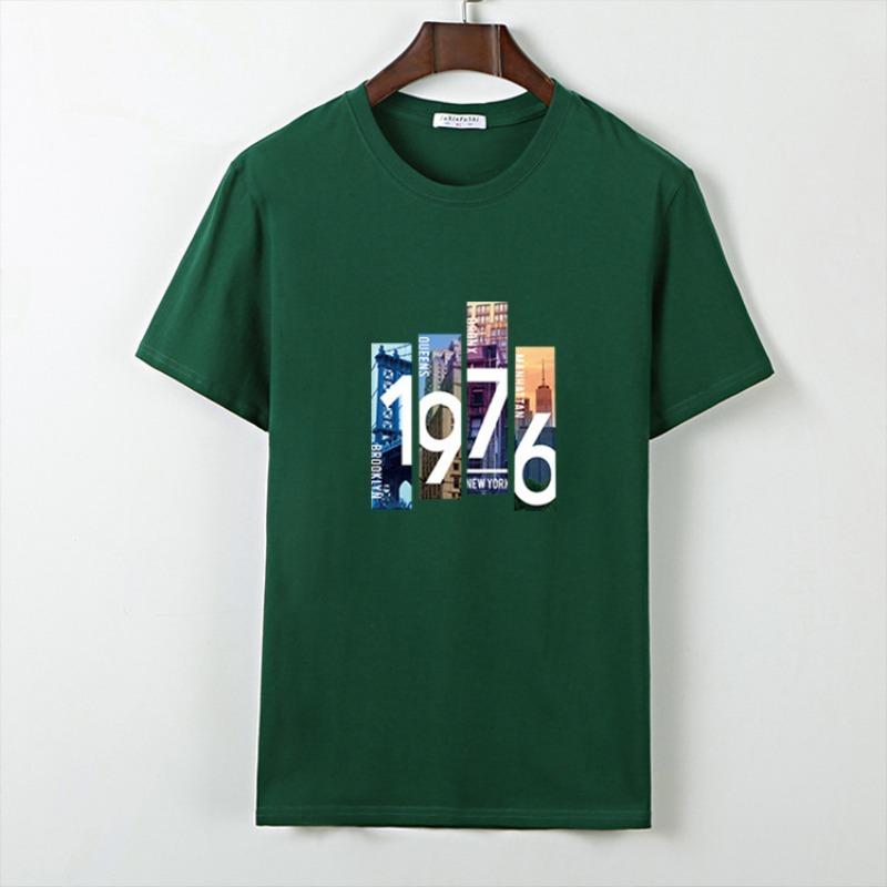 Summer Short Sleeve T-Shirt Men'S Crew Neck Student Loose Bottom Shirt Fattened Large Size Trend T-Shirt