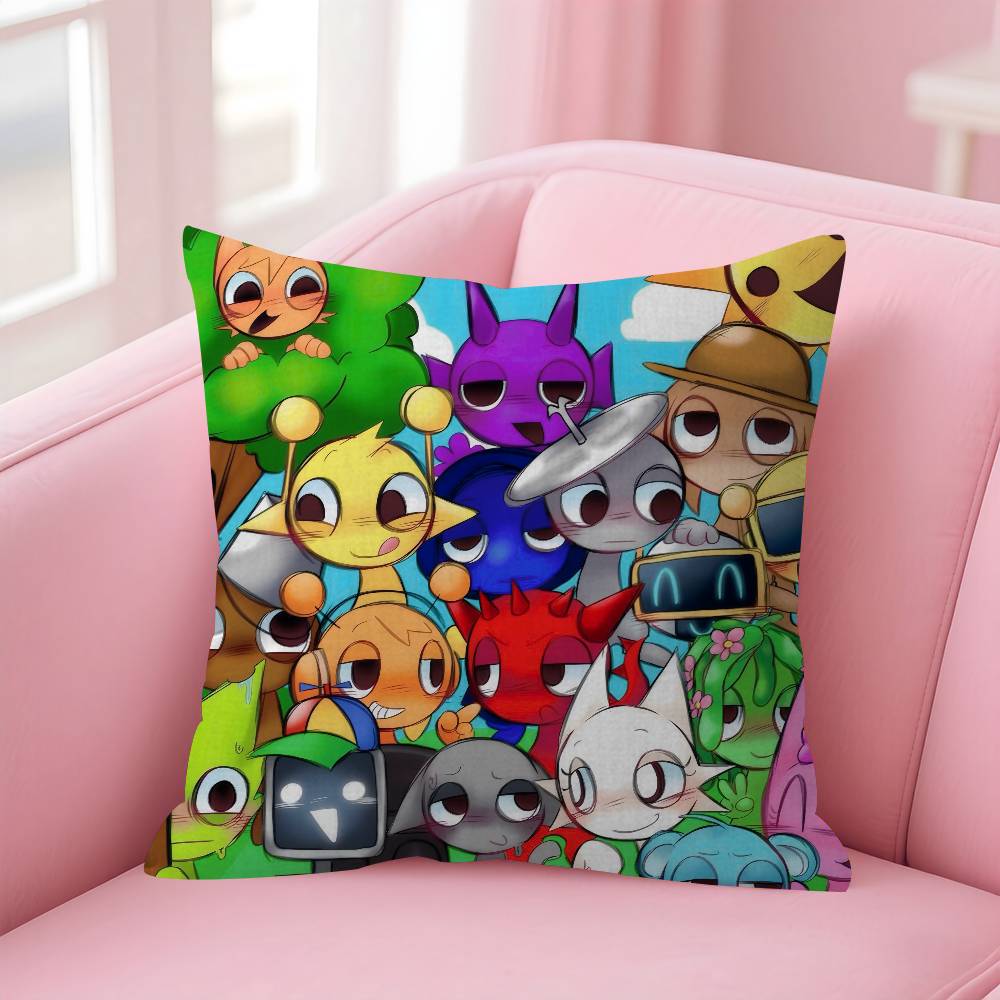 Game SSprunki fun Pillow Gifts Home Office Furnishings Bedroom Sofa Car Cushion Cover case 45x45cm