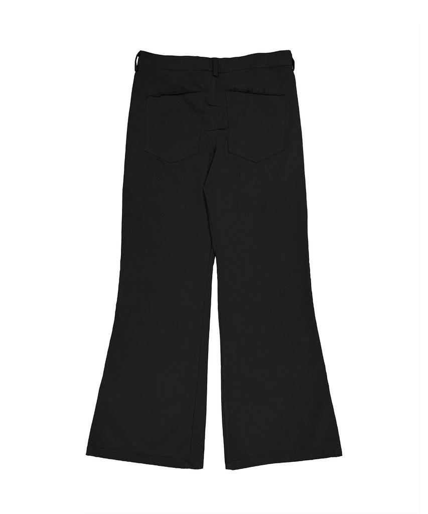 Laekeulopeu Cargo Flared Trousers - Black