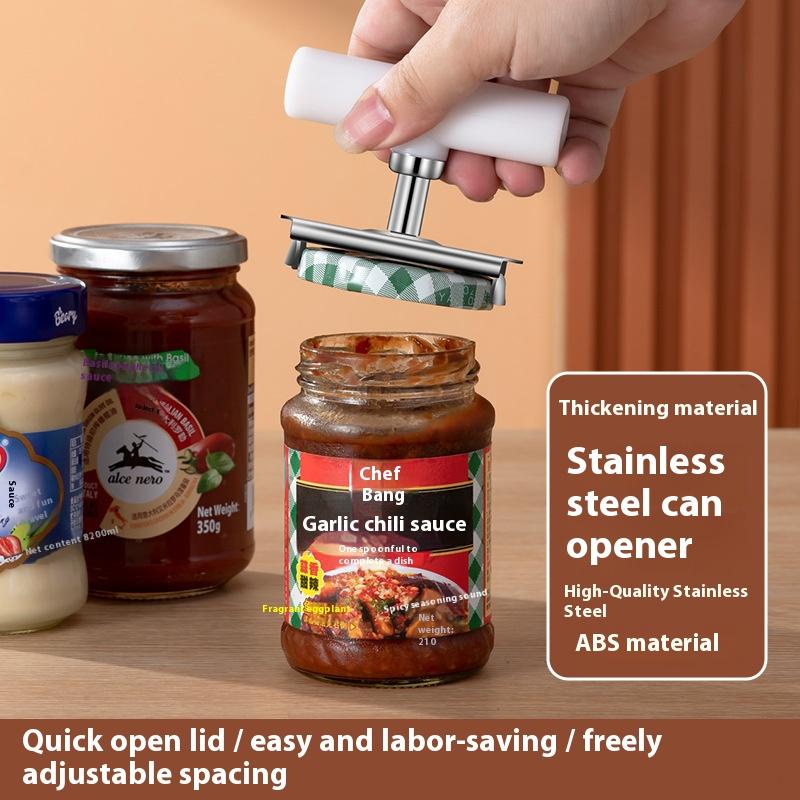 Multi-functional Can Opener, Kitchenware, Rotary Adjustable Effortless Stainless Steel Bottle Opener