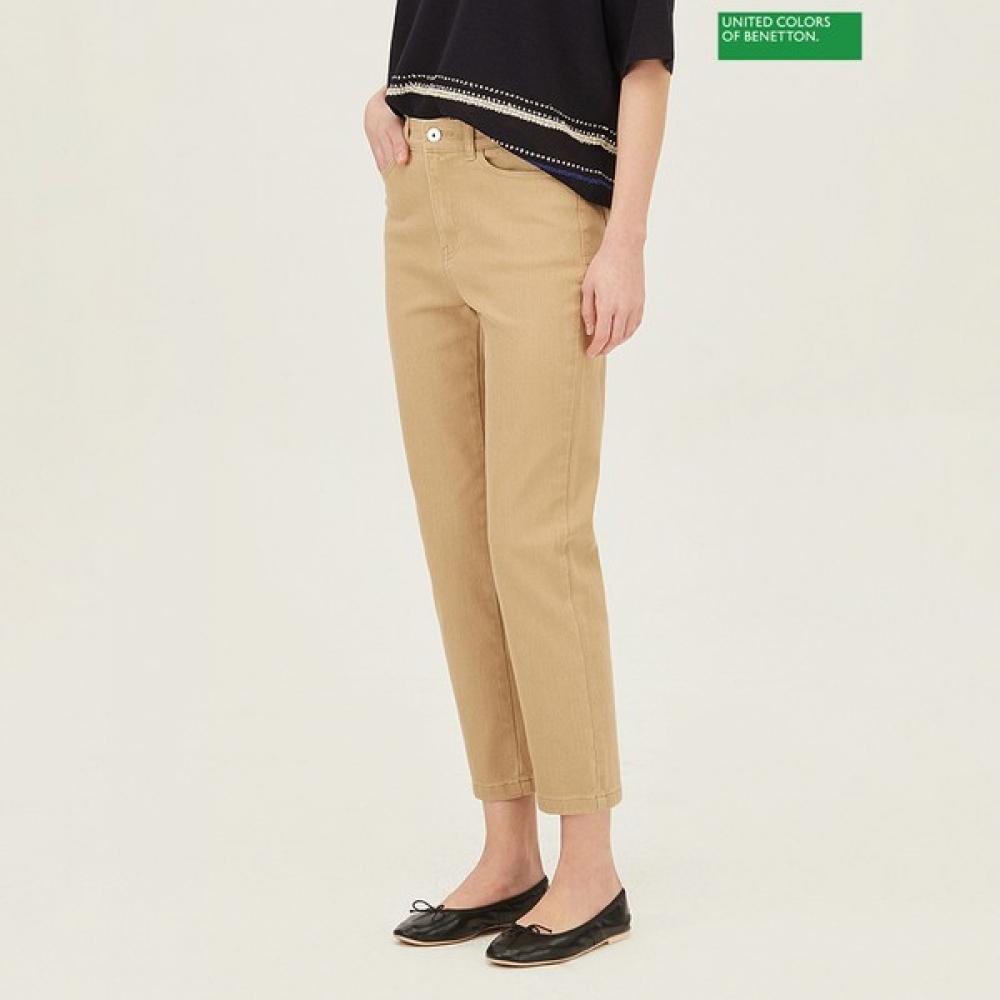 

[Benetton] Benetton Back Pocket Embroidered Denim Pants Badp92431 BG_Beige/42
