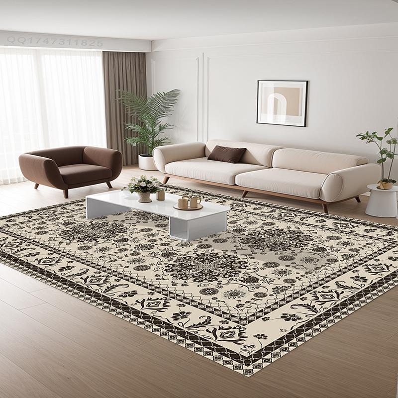 Perski Dywan do Salonu Geometryczny Retro Dywan Dekoracyjny na Dużą Powierzchnię Sypialnia Salon Zmywalny Antypoślizgowy Mata Podłogowa Łatwy do Czyszczenia