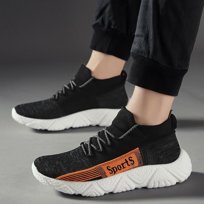 

Large size socks shoes fly-woven sneakers elastic sole 46 men s casual shoes fashion trend socks mouth sneakers 39