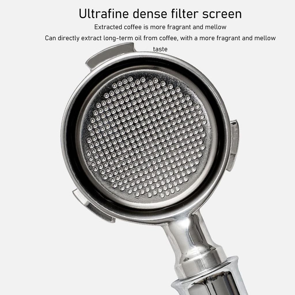 51mm Espresso Bottomless Portafilter with 3 Ports, Compatible with EUPA EC0680 and EC0685 Coffee Machines, Includes Stainless Steel Basket and Solid