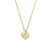 Gold-Plated Korean Zircon Square Pendant Necklace for Women - Trendy Clavicle Chain Jewelry