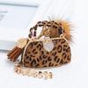 Chaveiro de Metal para Bolsa de Luxo Formato de Bolsa de Couro Feminino Charme de Alta Qualidade Decoração Suporta um Selo Bolsa de Couro Leopardo