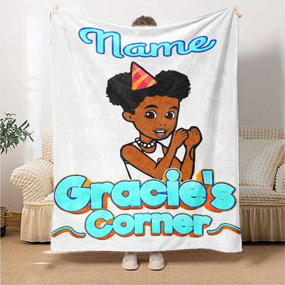 Customiz Name Personality Gracies Corner Blanket Soft &Warm Sofa Office Bed Travel Lunch Break Blanket, Gift Suitable All Seasons