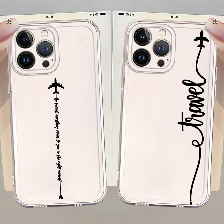 Airplane Lines With Heart Case for iPhone 17 Pro Max Air 7 8 16 12 Mini XS Max 15 11 13 Pro XR 14 Plus Soft Phone Cover