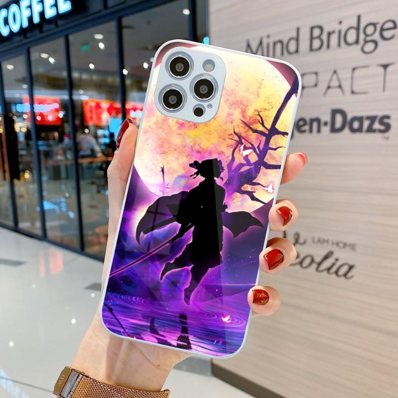 Carcasă de telefon drăguță Kochou Shinobu pentru iPhone 14 13 12 11 Pro Max X XR XS 8 7 Plus, din sticlă lichidă, colorată