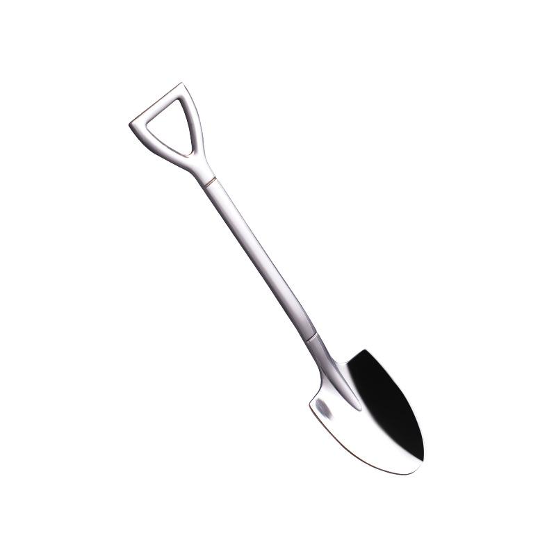 6Pcs Silver Stainless Steel Spade Spoon Retro Kitchen Tableware Watermelon Ice Cream Honey Creative Personality Spoon As A Gift