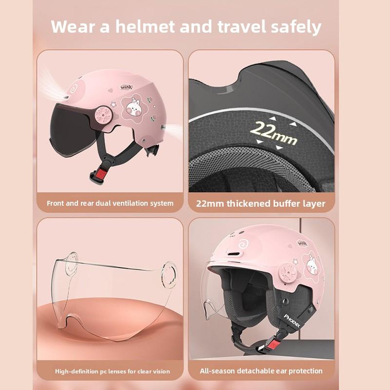 Children's Electric Car Helmet Motorcycle Helmet Cartoon Half Helmet Summer Helmet Four Seasons Helmet