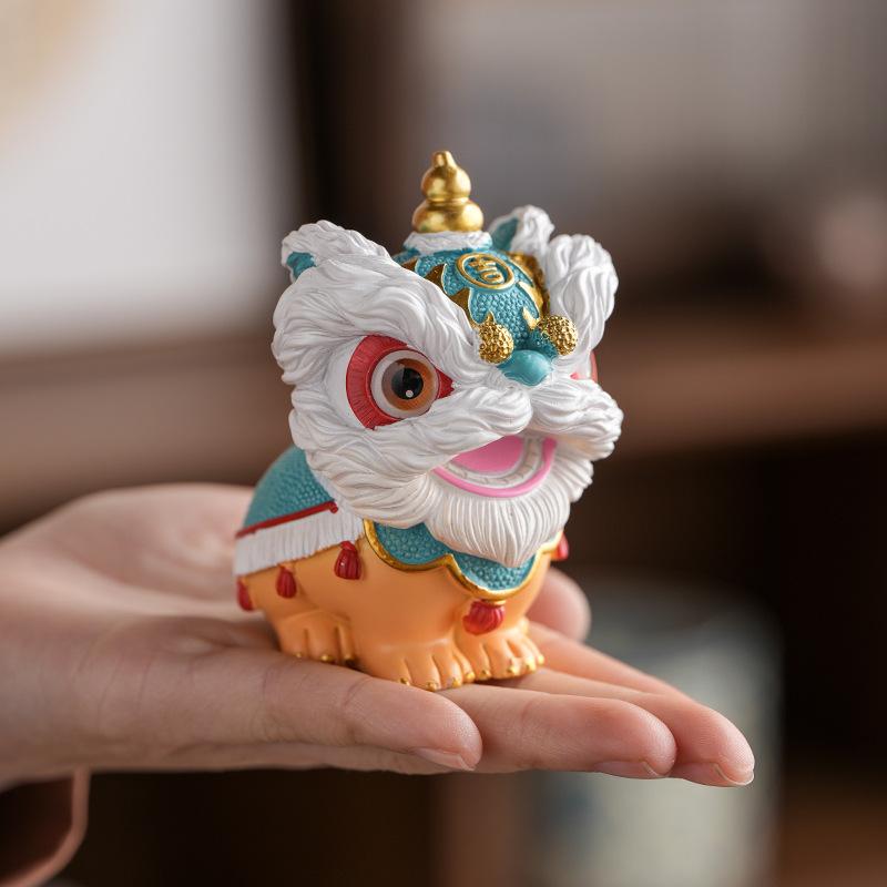 Awakening Lion Resin Ornament Tea Pet Desktop Decoration Office Small Ornament Good Luck High End Accessories