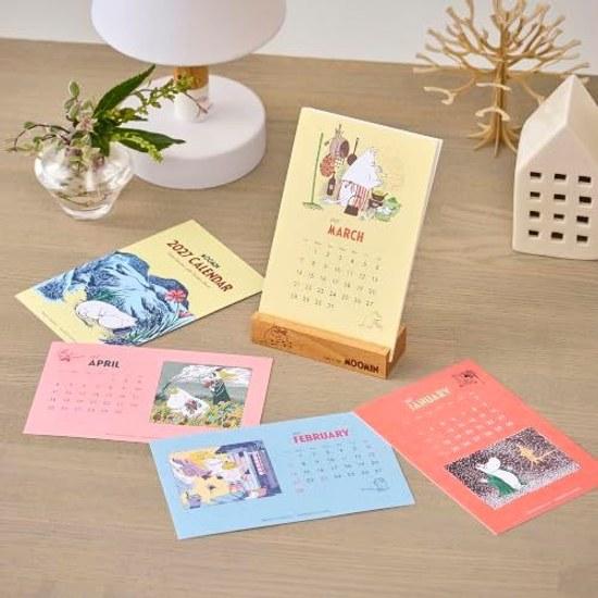 Shin Nippon Calendar 2027 Desktop Moomin Wooden Base NK4330