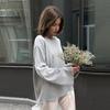 Cotton Pullover Overzie Sweater Women's Sexy Backless Loose Knit Sweater Round Neck Flared Sleeve Solid Color Pull Jumper Autumn/Winter 2025