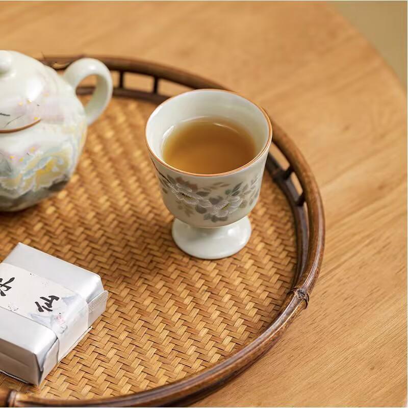 Secret Huang Ru Kiln Master Cup Ceramic Teacup High Foot Cup Small Single Cup Tea Tasting Cup High-End Personal Special Female Smelling Cup