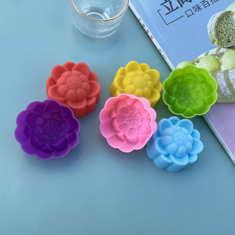 Colorful Silicone Rose Baking Molds - 5CM Cake & Muffin Cups, Pudding, Jelly, and Soap Molds