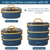 2000ML Lunchbox Tragbar 3 Schichten Kinder Schüler Bento Box Auslaufsicher Mikrowellengeeignet Lebensmittelbehälter Schule Reisen Büro Picknick