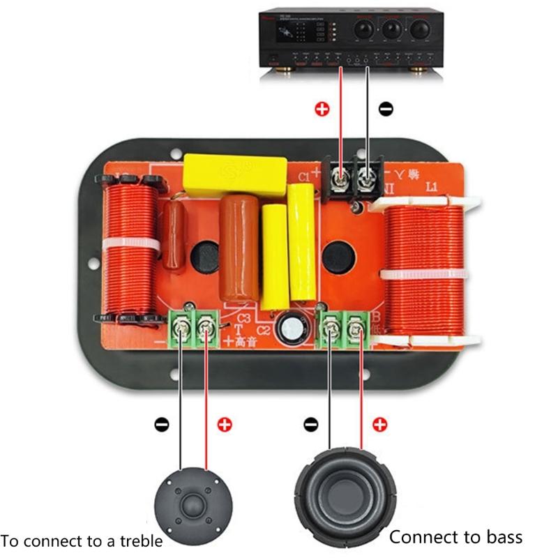 350W Treble Bass Subwoofer Crossover Frequency Distributor Divider 2 Way Speaker Audio Crossover Filter