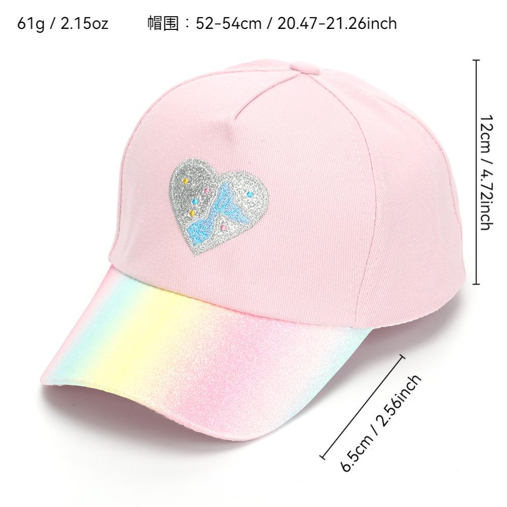 Children's Heart-shaped Sequin Hat  Girl's Fashionable Sun-protective Baseball Cap