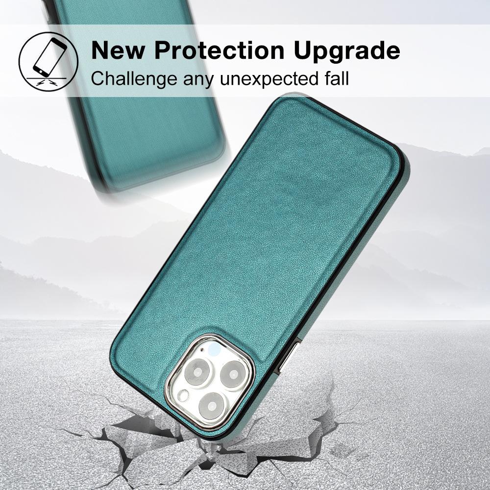 Suitable for iPhone15 mobile phone case 13Pro solid color leather pattern all-inclusive anti-drop protective case 14plus leather pattern case